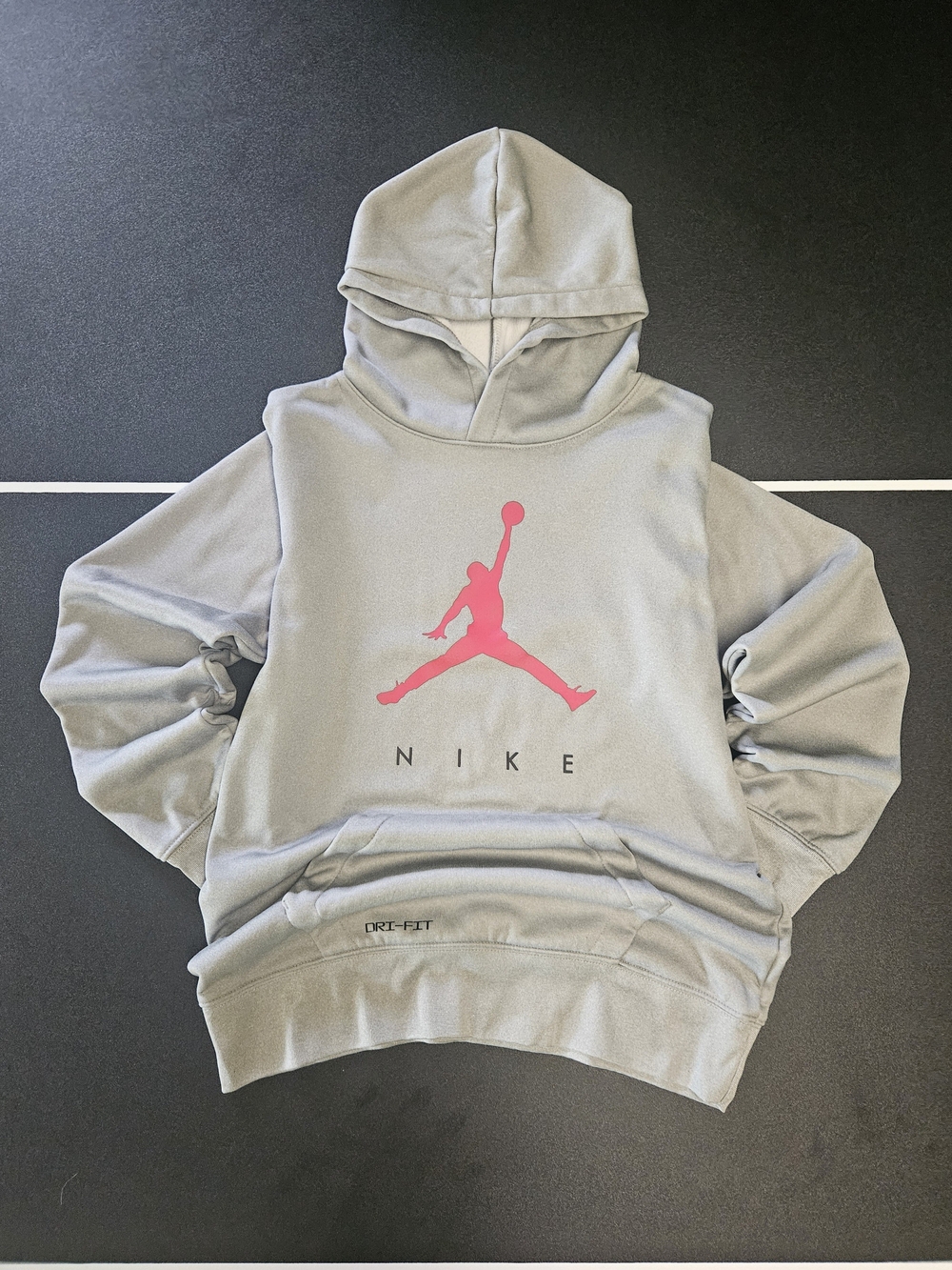 Nike Jordan Kids L 12-13Y Gray Jumpman Dri-FIT Hoodie